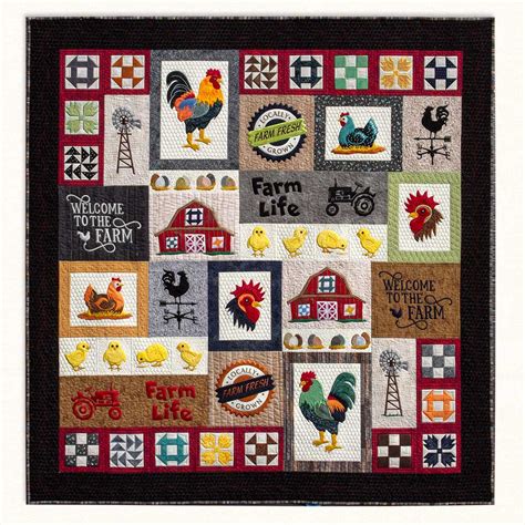 Farm Fresh Machine Embroidery Quilt Pattern ⋆ Lunch Box Quilts