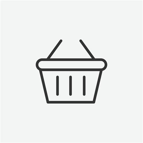 Vector Illustration Of Shopping Basket Icon On Grey Background For