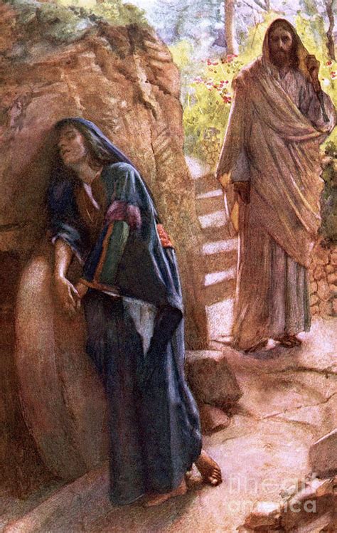 Mary Magdalene At The Sepulchre Painting By Harold Copping Pixels Merch