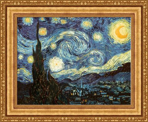 Vincent Van Gogh The Starry Night Framed Canvas Giclee Print 27x22