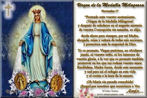 Rincón de la Oración Estampas Oraciones de Nuestra Señora de la Medalla Milagrosa