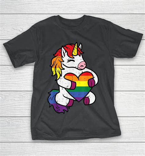 gay pride unicorn heart rainbow flag lgbt shirts woopytee