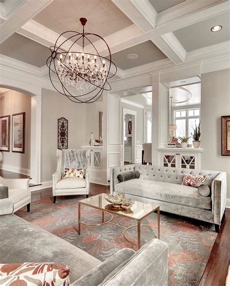 Revere pewter living room, navy rug, custom window treatments. #homedecor | Revere pewter living room, Living room grey ...