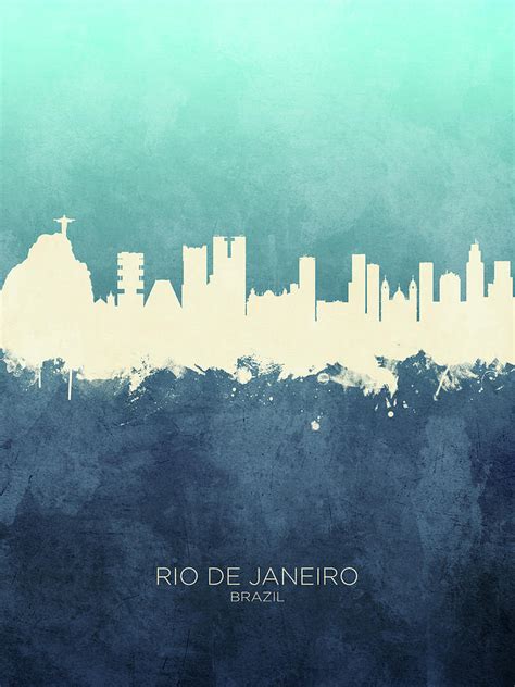 Rio De Janeiro Brazil Skyline Digital Art By Michael Tompsett Fine
