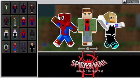 Spider Man Skinpack Do Spider Verse No Minecraft Pe Minecraft Pocket