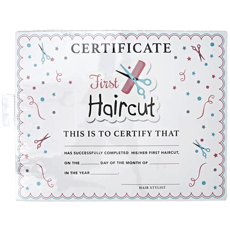 First Haircut Certificate Printable Free