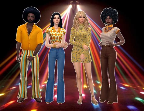 Decades Lookbook The 1970s Sims 4 Sims 4 Decades Challenge Sims