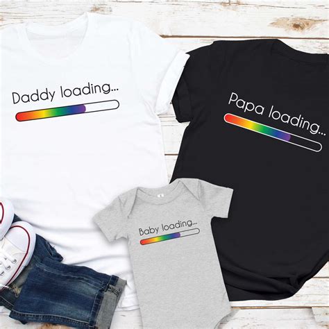 Lgbtq Gay Dads Pregnancy Announcement Matching Rainbow Shirt Etsy