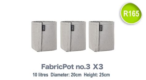 fabric pot no 3 x3 pack 10 litres fabricpot fabricpot