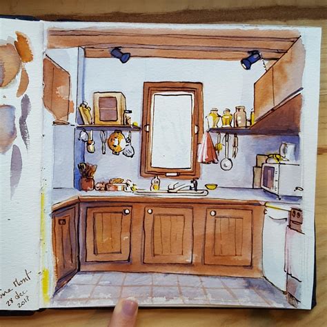 I Painted My Kitchen In Homemade Sketchbook Watercolor