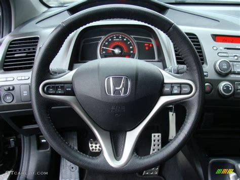 2010 Honda Civic Si Coupe Black Steering Wheel Photo 50715700