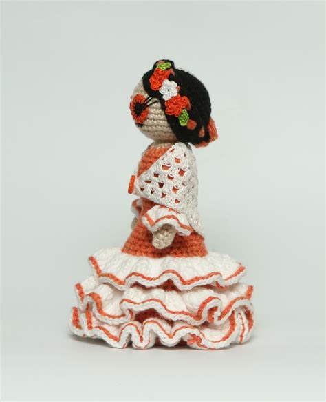 Day Of The Dead Handmade Crochet Knit Catrina Doll Etsy