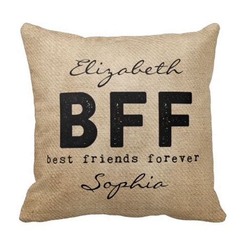 Burlap Best Friends Forever Funny Throw Pillow Funny Throw Pillows