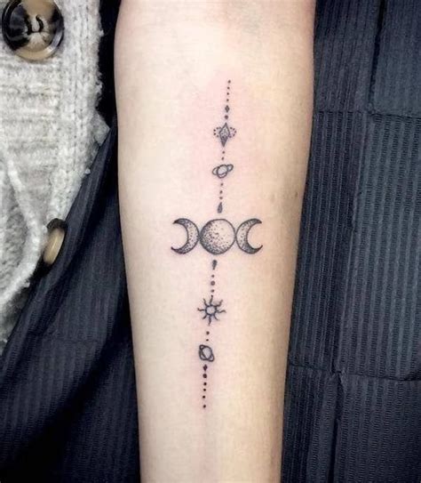 A Symbolic Triple Moon Forearm Tattoo By Nuriafortunytattoo Wicca