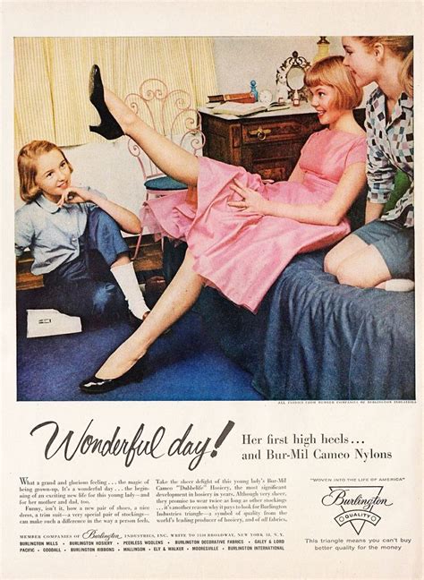 1956 Ad For Burlington Stockings Teen Stockings Nylon Stockings