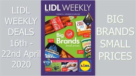 Lidl Weekly Deals 16th 22nd April 2020 Big Brands Small Prices Youtube