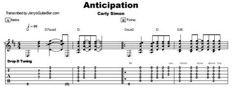 Carly Simon Anticipation Guitar Lesson Tab And Chords Jgb