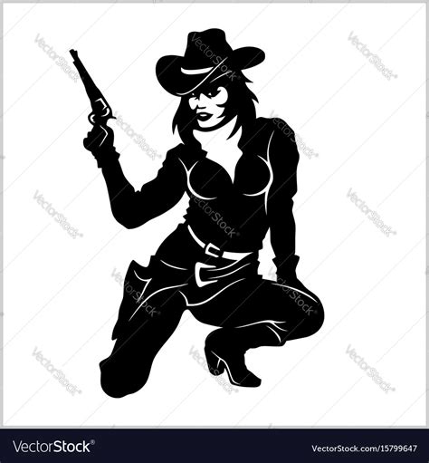 Pin Up Girl Sexy Cowgirl Royalty Free Vector Image