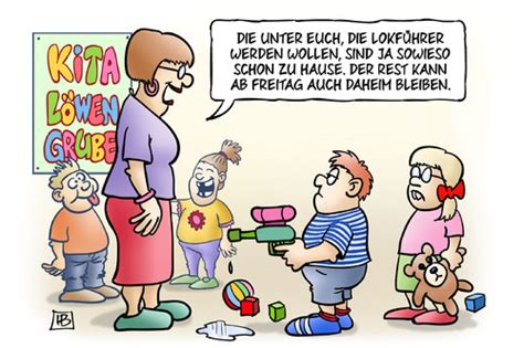 Jun 08, 2021 · lokführer bei der bahn kündigen warnstreiks an. Kita-Streik unbefristet von Harm Bengen | Politik Cartoon ...