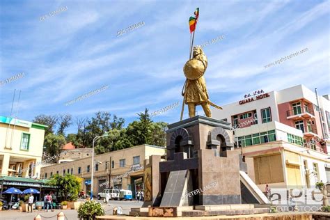 Statue Of Emperor Tewodros On The Piazza Gondar Amhara Region