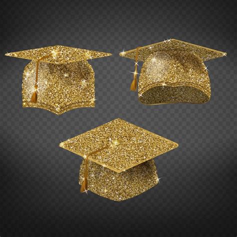 Free Vector Golden Graduation Cap Shining Symbol Of Education In