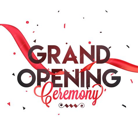 Premium Vector Grand Opening Vector Background With Red Ribbon