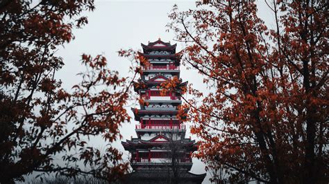 Download Wallpaper 1920x1080 Pagoda Building Temple Architecture