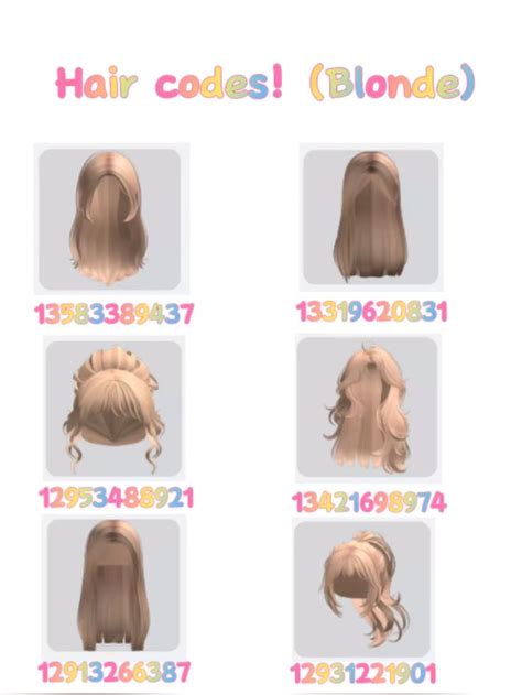 Blonde Hair Codes For Berry Avenue And Bloxburg💗⭐️