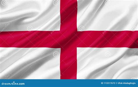 England Flag Waving With The Wind 3d Illustration Stock Illustration