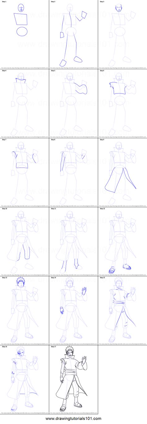 How To Draw Obito Uchiha From Naruto Printable Step By Step Drawing