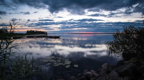 4k Sweden Sättuna Horizon Morning Lake Clouds Water Sunrise