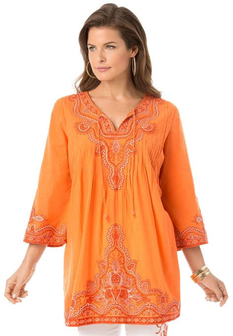 Plus Size Embroidered Peasant Tunic 5999 Stylish Plus Size Clothing Plus Size Outfits Plus