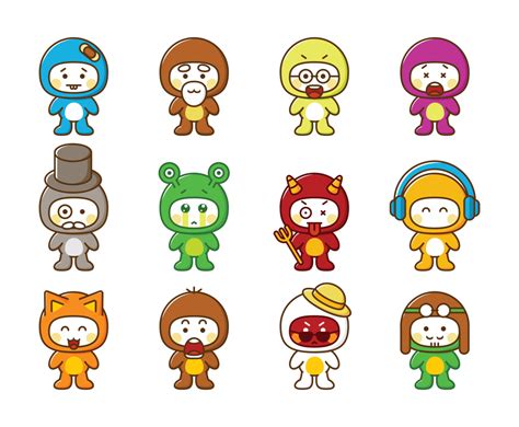 Kawaii Korean Cartoon Characters Cute Fox Seamless Pattern Little