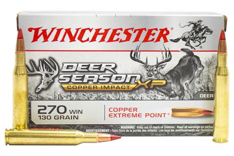 Winchester 270 Win 130 Gr Copper Extreme Point Deer Season Xp 20box