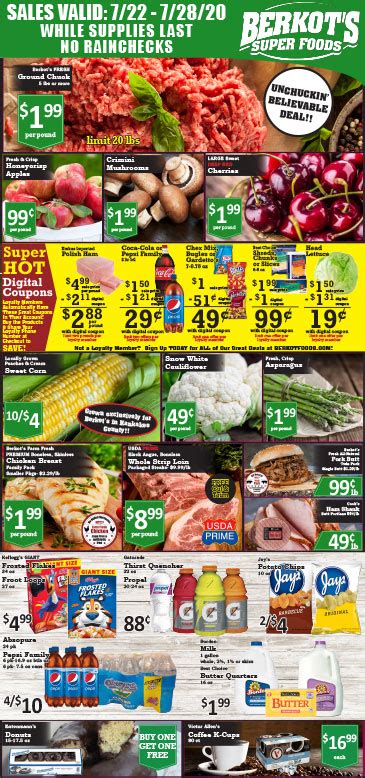 Food town's weekly grocery ads keep you clued in to the best food town specials. Berkot's Super Foods - for Store 8702