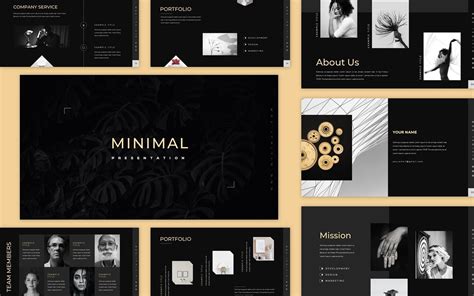 Clean Black Minimal Presentation Powerpoint Template