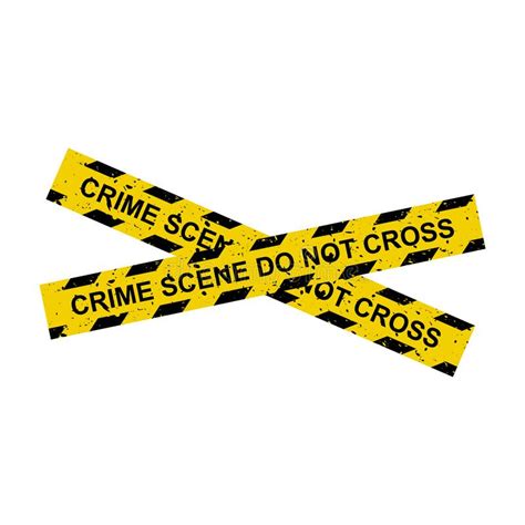 Crime Scene Tape Crossed Yellow Lines With Sign Do Not Cross