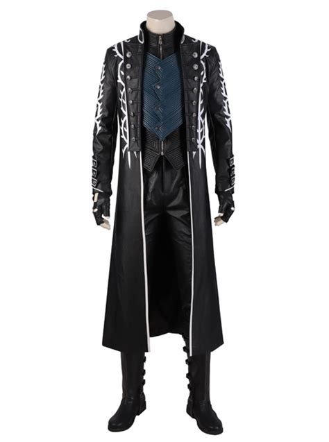 Devil May Cry 5 Vergil Black Windbreaker Suit Halloween Cosplay Costume
