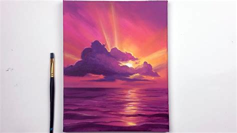 Sunset Acrylic Painting Tutorial Step By Step Easy Sunset Acrylic