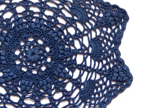 Denim Dark Blue Crochet Vintage Doily Lace By Katrinshinesupplies