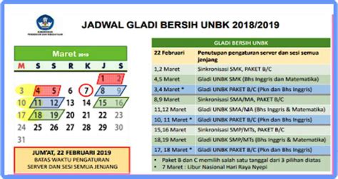 Jadwal Gladi Bersih Unbk Smp 2020 Jawabankuid