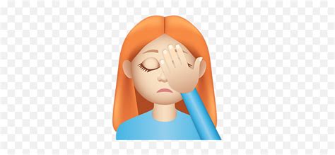 Gingermoji Kristina Caizley Ginger Red Hair Emoji Girl Facepalm Emoji Free Transparent Emoji