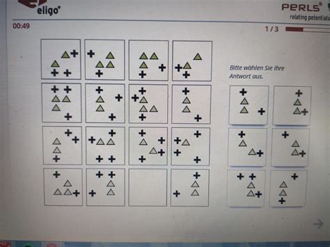 Pattern Progressive Matrix 4x4 Grid With Triangles And Crosses