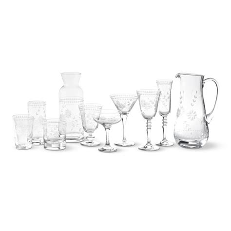 Vintage Etched Glassware Collection Williams Sonoma