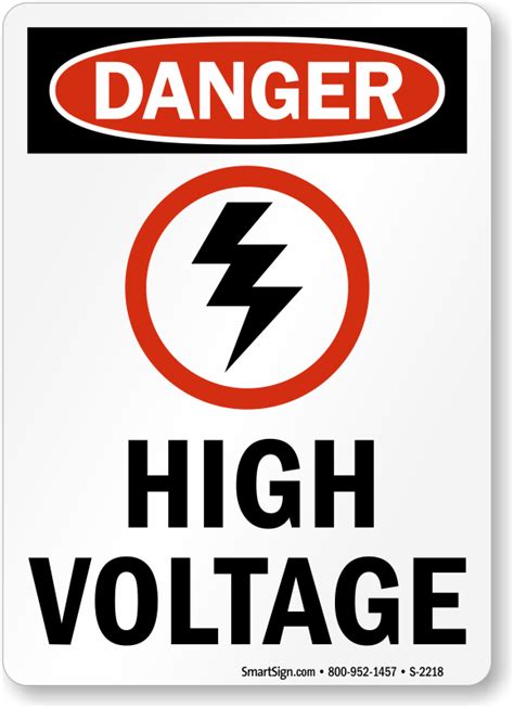 Osha Danger High Voltage Sign With Lightning Bolt Symbol Sku S 2218