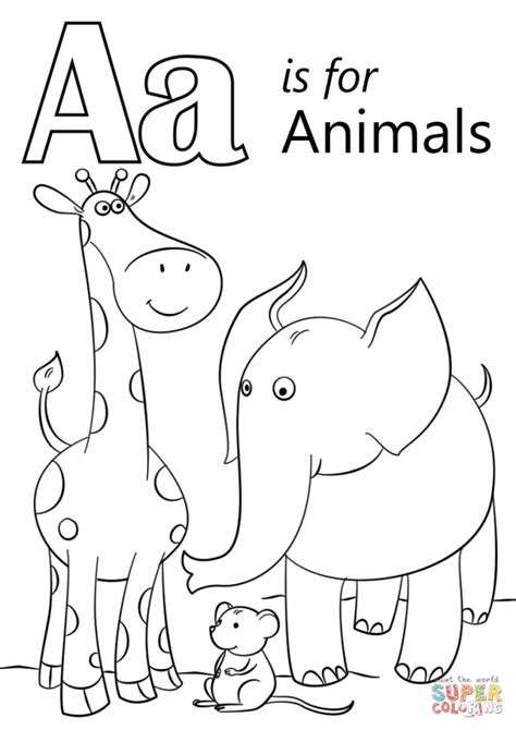 Get This Letter A Coloring Pages Animals 734n0