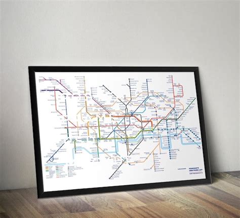 London Underground Tube Map As Anagrams A4 A3 A2 A1 A0 Poster Etsy