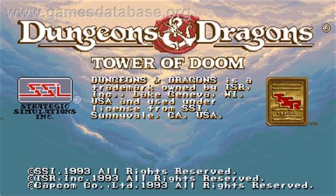 Dungeons And Dragons Tower Of Doom Arcade Artwork Title Screen