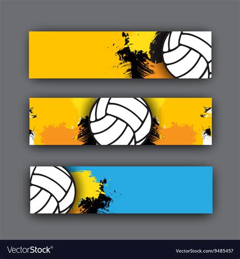 Collection Of Banners Volleyball Theme Royalty Free Vector
