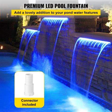 Vevor Pool Fountain Spillway 118x32x81 Inches Fountain Spilway Blue
